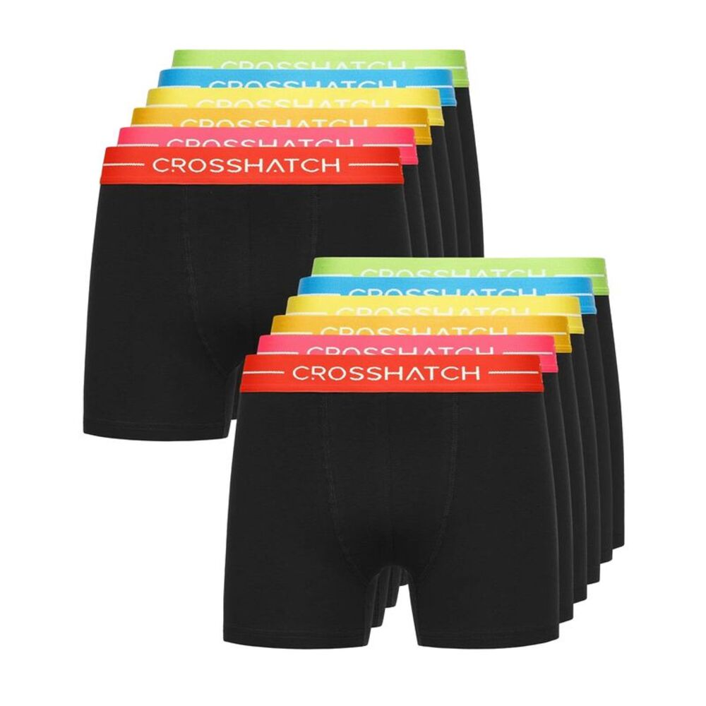 Crosshatch Mens Astral Boxer Shorts (Pack of 12) / Black